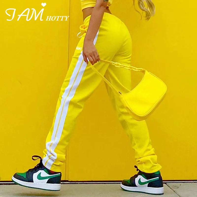 IAMHOTTY Side Stripe Sweat Joggers Women Vintage Loose Y2K Cargo Pants Capris Streetwear Female 90s Aesthetic Sporty Trousers IAMHOTTY Side Stripe Sweat Joggers Women Vintage Loose Y2K Cargo Pants Capris Streetwear Female 90s Aesthetic Sporty Trousers