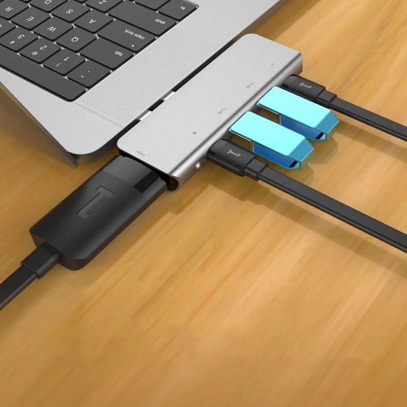 USB-C концентратор 4 к 60 Гц Тип C концентратор USB адаптер Поддержка 87 Вт Зарядка для MacBook Pro/tv