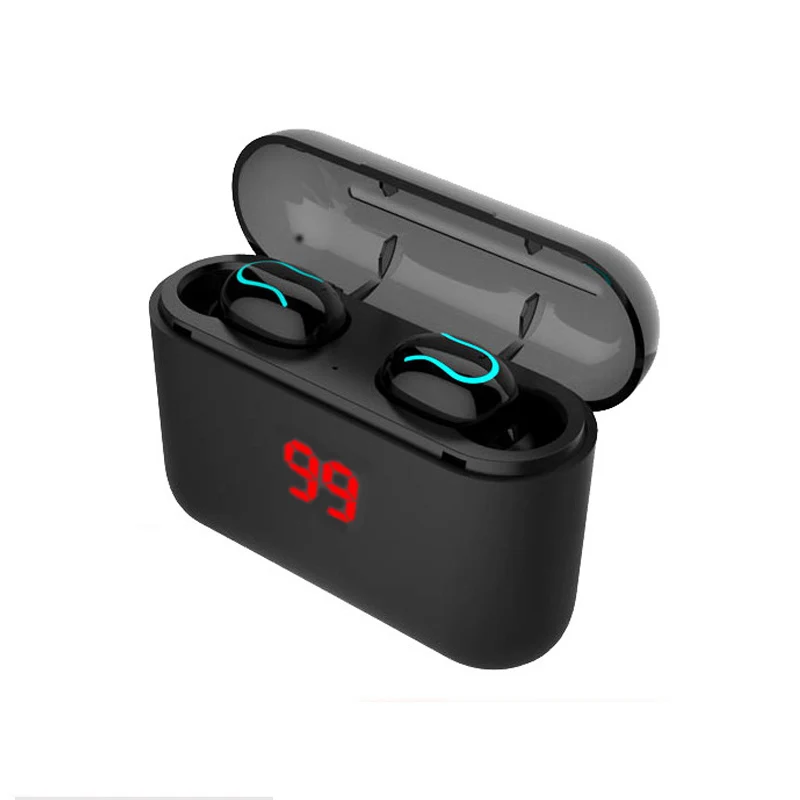 Bluetooth гарнитура с микрофоном Стерео спортивные наушники в ухо HBQ Q32 TWS 5,0 спортивные наушники для бега наушники с зарядным устройством - Цвет: Binaural E