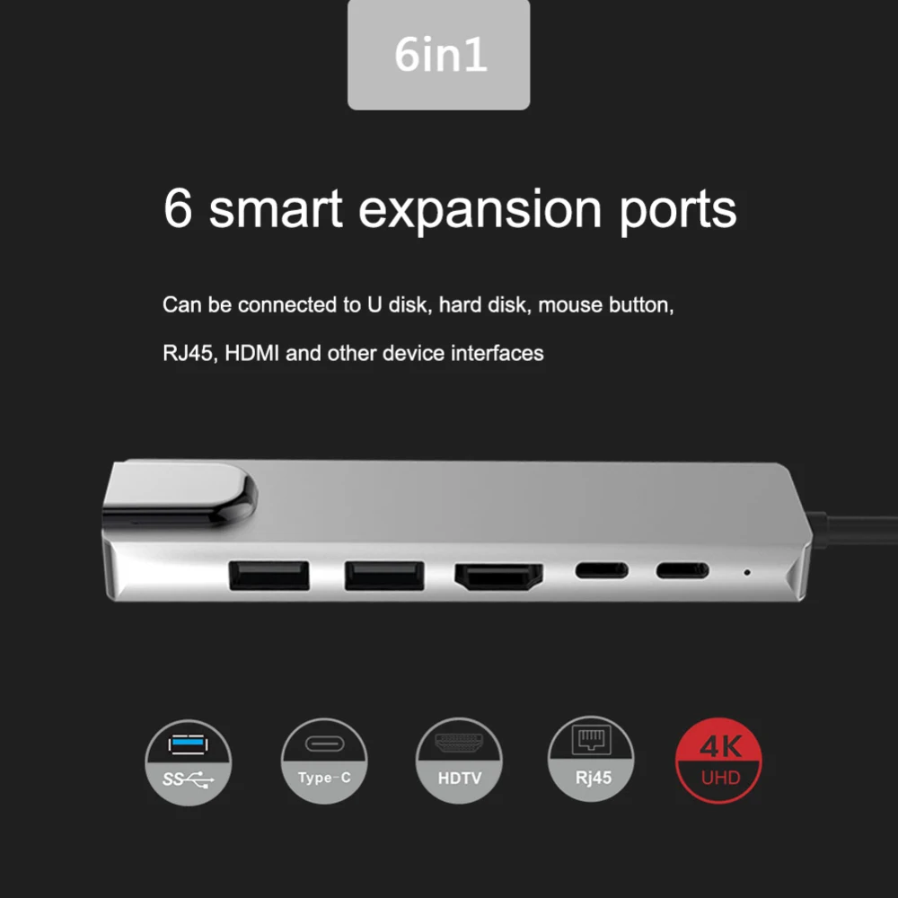 USB C HUB Type C HUB to USB 3 0 Thunderbolt HDMI Audio RJ45 Adapter for 5