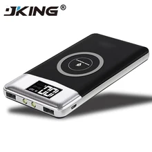 JKING 30000mAh QI Беспроводное зарядное устройство power Bank для iPhone samsung Внешний аккумулятор с двумя usb-портами зарядное устройство беспроводной внешний аккумулятор