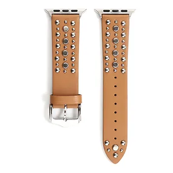 

for Apple Watch strap Wristband for iwatch5 rivet strap Iwatch silver nail leather straps Fashion style Convenient comfortable