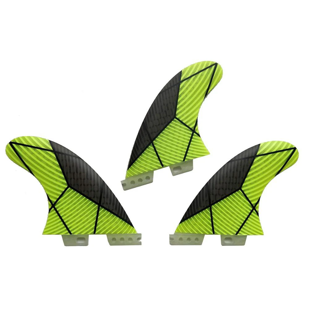 Fiberglass Surfboard fins F II Epoxy Resion Honeycomb 3pcs Medium 2 Thruster Surfing Fins