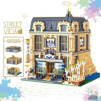 

Street View Modular Building The MOC Carlo Hotel Model Architecture Blocks Bricks Toys Kids Christmas New Year Gifts
