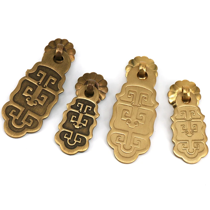 1PC Chinese Cabinet Kitchen Furniture Drop Pull Bronze Wooden Door Knobs Knocker Brass Drawer Handle | Обустройство дома