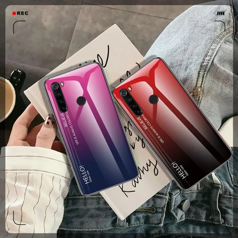 

Luxury Gradient Tempered Glass Case For Xiaomi Mi CC9E 8 9 SE A2 Lite A1 6X 5X Redmi Note 8 6 Pro 5A Prime 5 Plus 6A 4 4X Cover