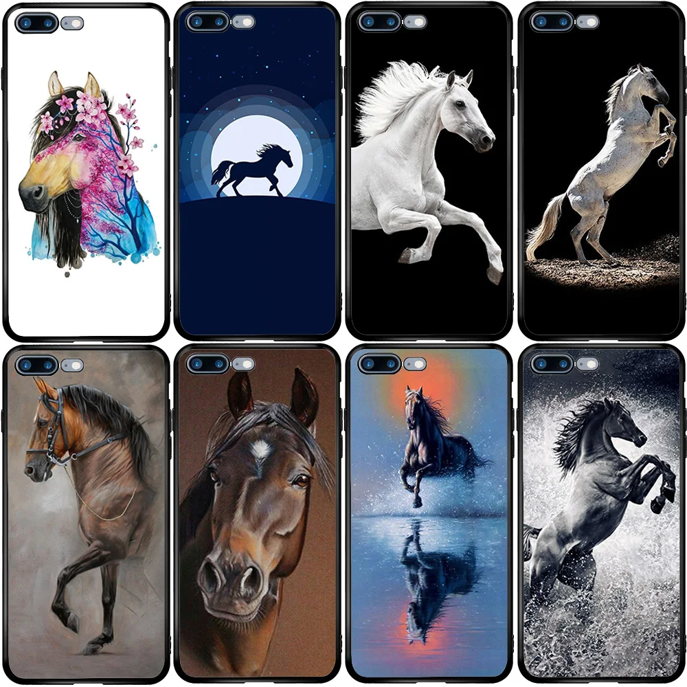 Cover Case for Huawei Honor Mate 10 20 30 P10 P20 P30 P40 Lite E P Smart Plus Z 2019 2020 Y9 Prime Dappled Black Horse | Мобильные