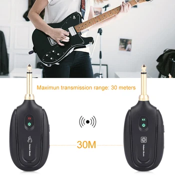 

Hot New HOISON M7 High-sensitive Wireless Guitar System Electric Guitars Transmitter and Receiver Set Built-in Battery 30M Range