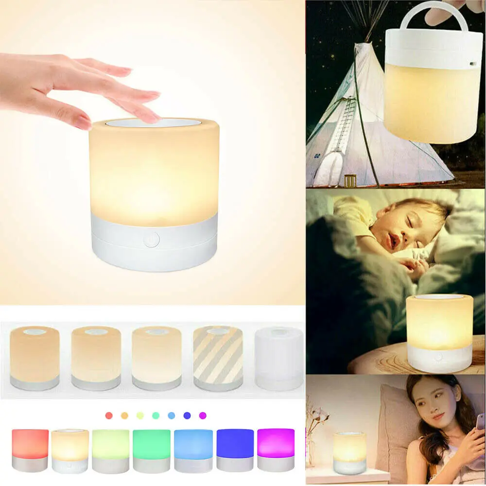 Details about   USB Rechargeable Colourful Night Light Bedside Table LED Lamp K2B5 