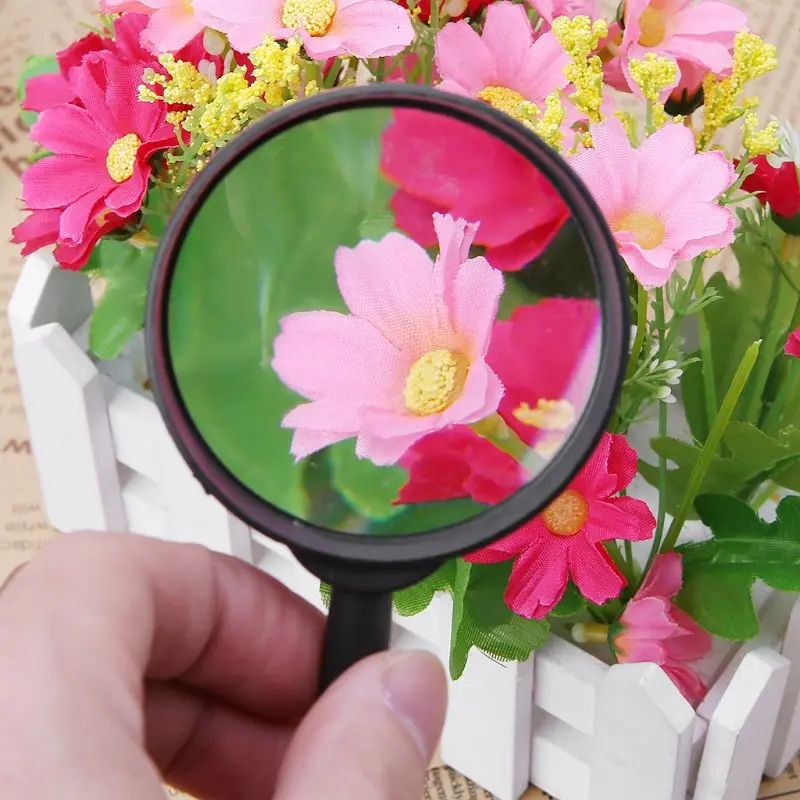 

2pcs 5X Plastic Handheld Magnifier Portable Magnifying Glass Reading Eye Loupe