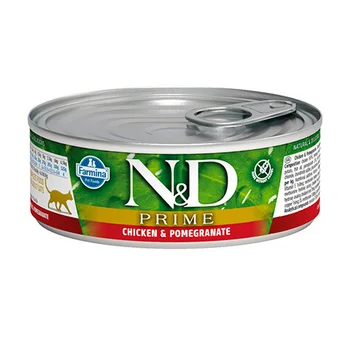 

FARMINA FARMINA CAT N & D PRIME CHICKEN & POMEGRANATE adult cats with chicken and pomegranate 80 c