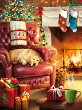 Cena ARMYQZ 5D Pełna Majsterkowanie Malowanie Diamentowa Mozaika Handmade Pies ściegiem Krzyżykowym Diament Haft świąteczny Wystrój Xmas