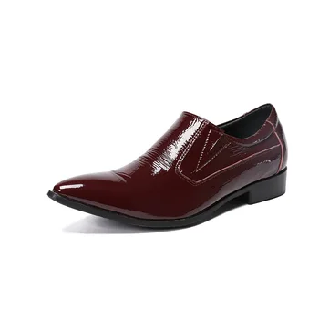 

Scarpe Uomo Loafers Men Genuine Leather Slip-on Pointed Toe British Style Loafers Full Grain Leather Cow Leather Rubber Solid