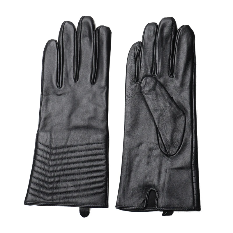 

FEIQIAOSH Black autumn and winter ladies gloves Brand design genuine leather touch screen non-slip motorcycle gloves for gift
