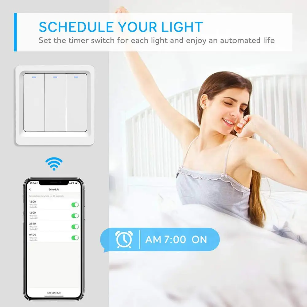 Tuya wifi Пульт дистанционного управления выключатель света ЕС настенная кнопка smart switchs поддержка Alexa, Google Home, переключатель голосового управления