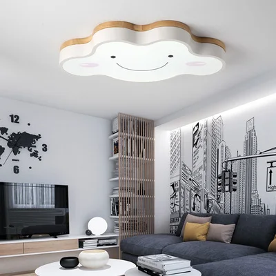 

Cartoon Ceiling Lights Cloud Shape LED Ceiling Light For Bedroom Kids Luminaire Cute Wooden Kitchen Lighting Fixture