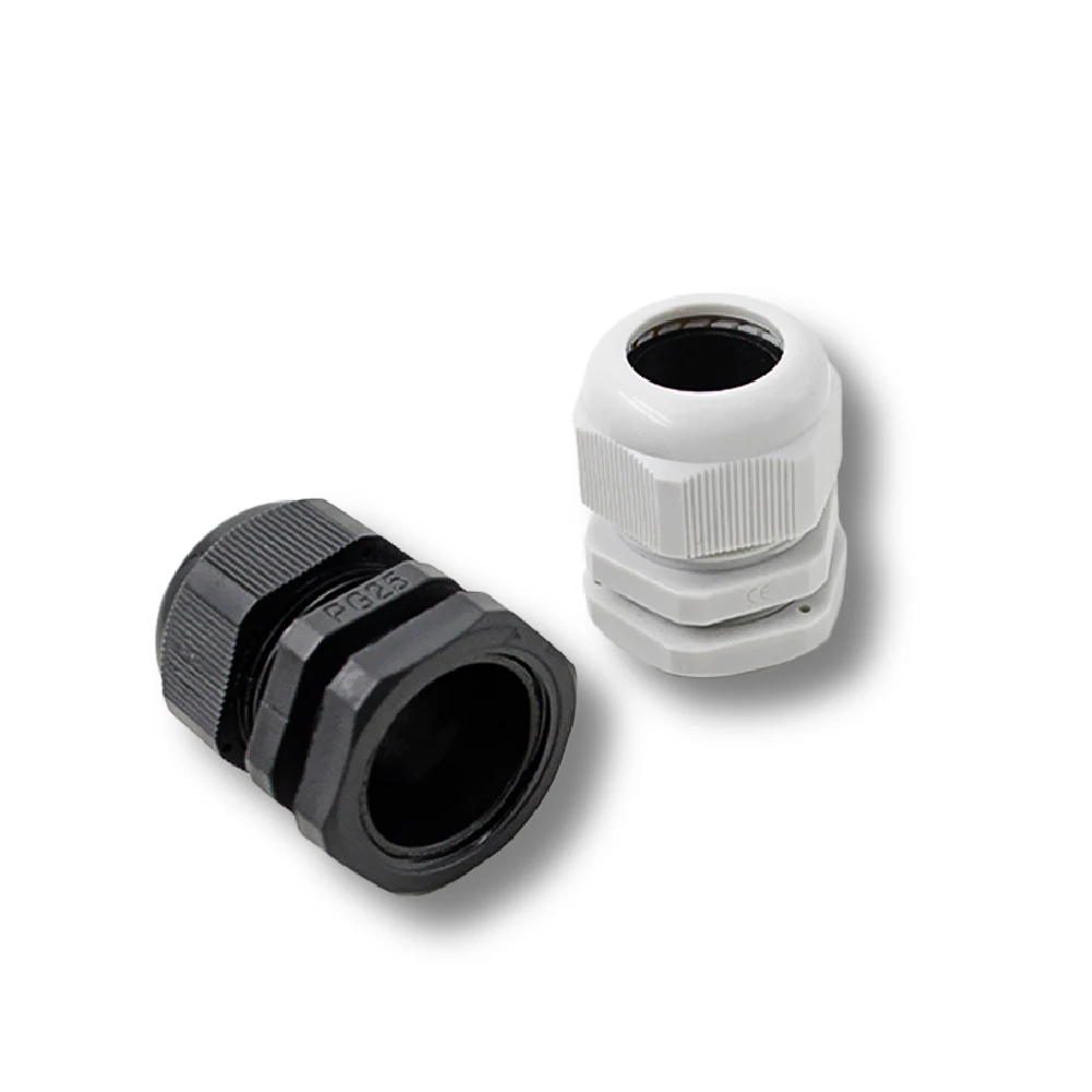 Cable impermeable glándula conector IP68 blanco negro de plástico de Nylon Cable métrica M6 M8 M10 M12 M14 M16 M18 para 4-8mm Cable 10 Uds