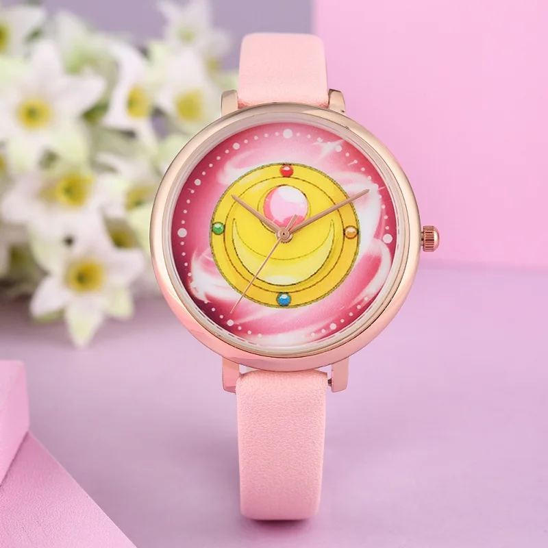 Аниме Сейлор Мун карты Captor Sakura японский мультфильм милые наручные часы косплей для женщин девочек оружие Магия кварцевые часы подарок - Цвет: Style-8