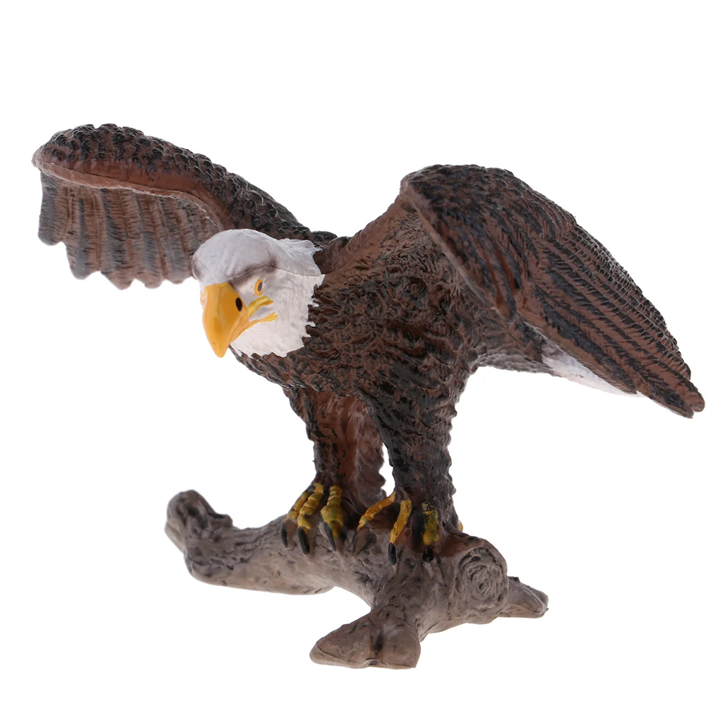 Realistic Eagle Ornament Animal Figurine Sculpture Standing for Garden 8cm