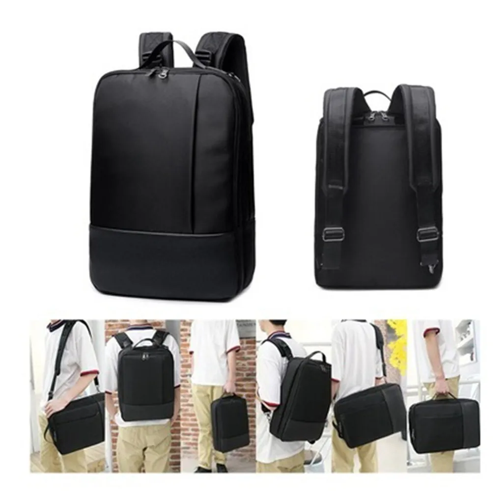 Шесть-портативный многофункциональный водонепроницаемый бизнес ноутбук рюкзак сумка маленький мужской кожаный рюкзак дорожная крышка# q40