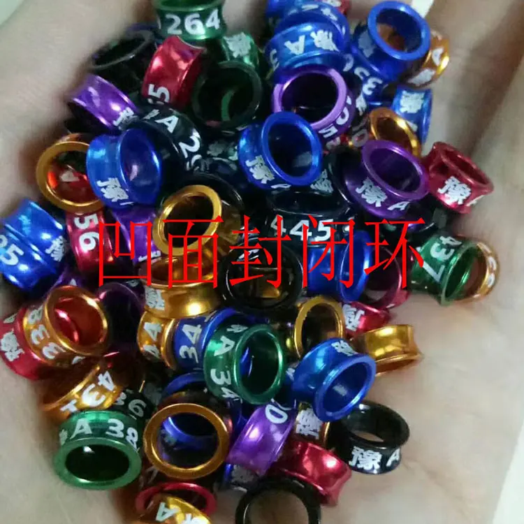 ( Text -Custom-made) 100 Pcs Aluminium Rings Bird Leg Rings Parrots Leg Bands