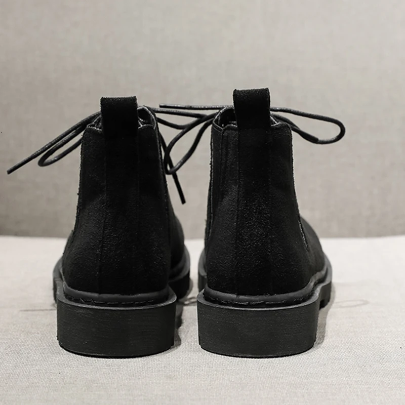 [DEAT] Round Toe Bandage Matte Leather Single Casual Thick Bottom Women Short Boots New Autumn Winter Fashion Tide 10E945