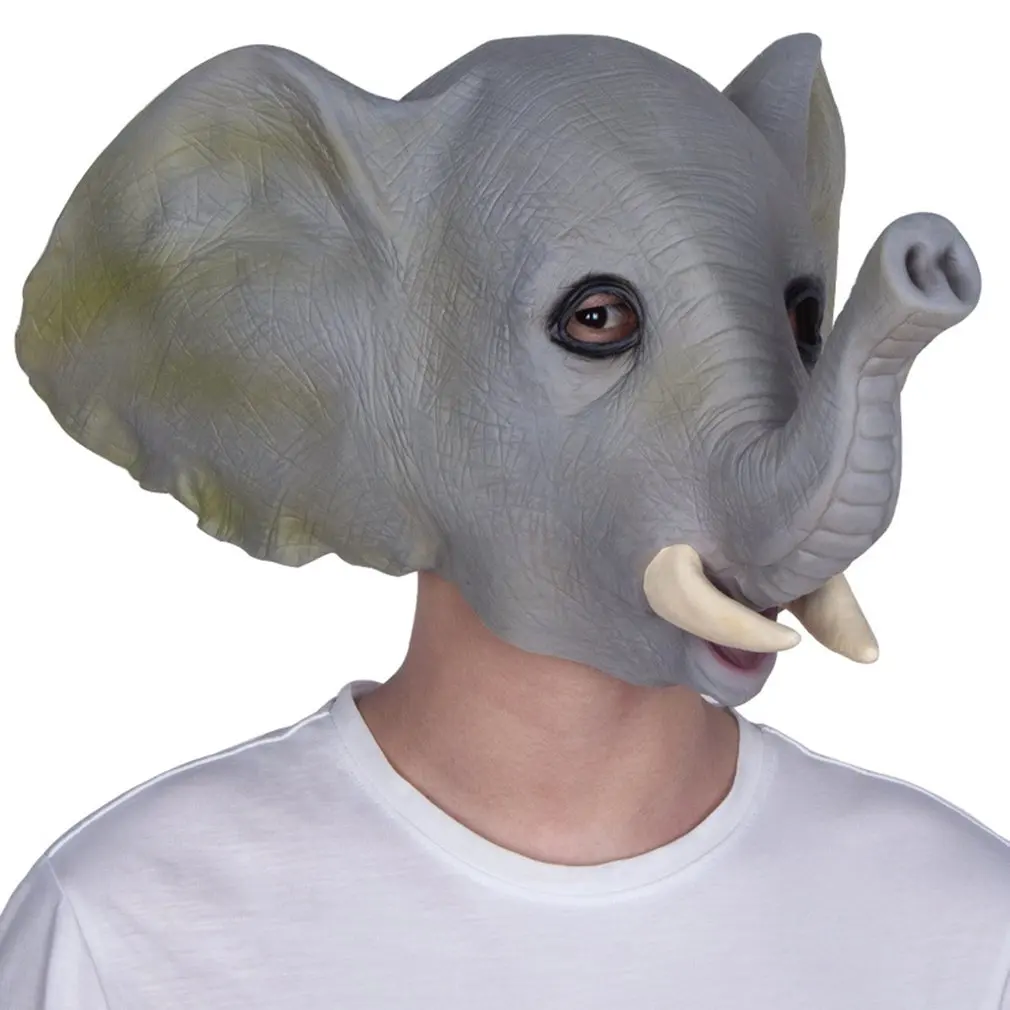 

Latex Rubber Elephant Mask Celebrations Carnival Party Fancy Dress Costume Latex Party Animal Mask Kids Party Halloween Mask