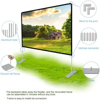 120 inch Portable Projector Screen + Frame Stand 120inch Movie Video Projection Screen Fabric 2K 4K Full HD 3D Outdoor Curtain - Image 2