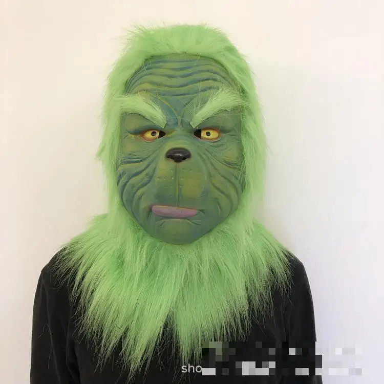 Зеленая маска для волос Monster Green Wich, гарнитура Cos, Рождественская маска, фильм, периферический шар, персонаж, костюм, проекты, игрушка унисекс - Цвет: Черный