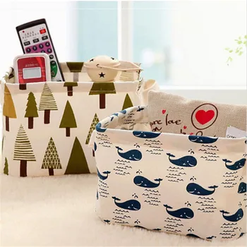 

Linen Desk Storage Box Holder Napkin Jewelry Cosmetic Sundries Organizer Home Baskets Case Storage Cartoon