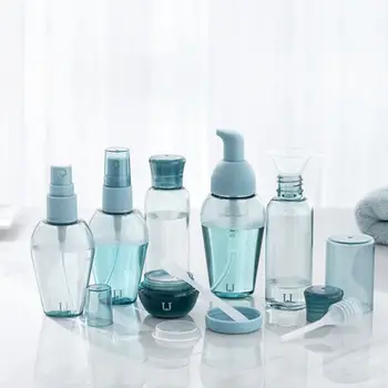 

4oz Push-type Bottling Push Down Empty Pump Dispenser Bottle For Nail Polish And Makeup RemoverBlue Top Cap