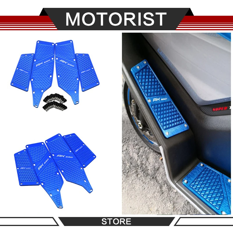 

For KYMCO AK550 KYMCO AK 550 2017 18 Motorbikes One Set Front and Rear Footrest Footboard Step Motorcycle Floorboards Foot Pegs