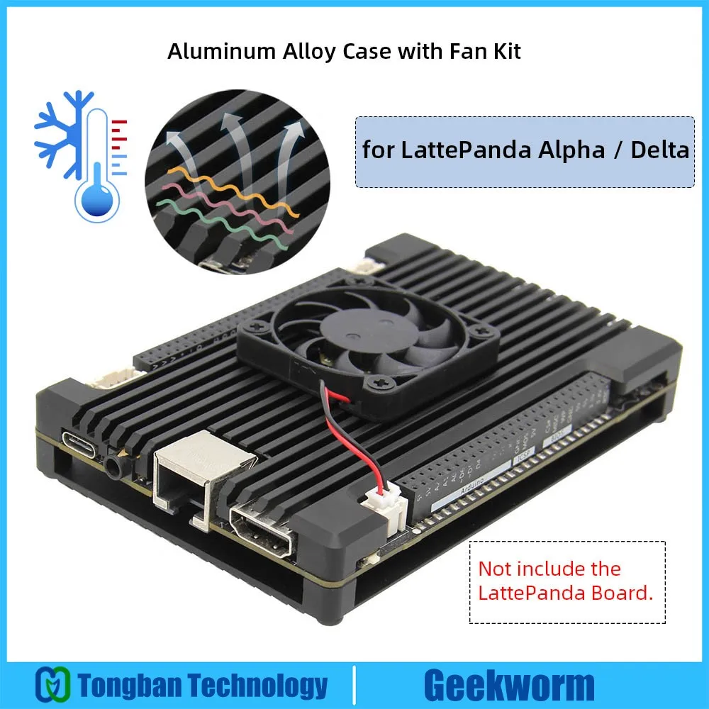 

LattePanda alpha / LattePanda Delta Aluminum Alloy Case with cooling fan, Passive Cooling Enclosure for LattePanda Alpha / Delta