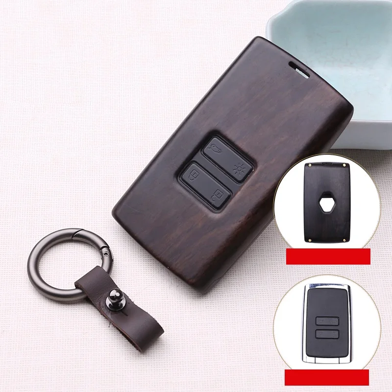 

Red sandalwood ebony Key Holder Cover Case Shell For Renault Fluence Duster Megane Kadjar Clio Accessories