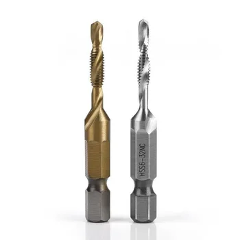 

12PCS M3-M10 1/4inch Hex Shank HSS Screw Thread Metric & Inch Tap Drill Bits Set Shank Machine Taps Kit Metric Plug