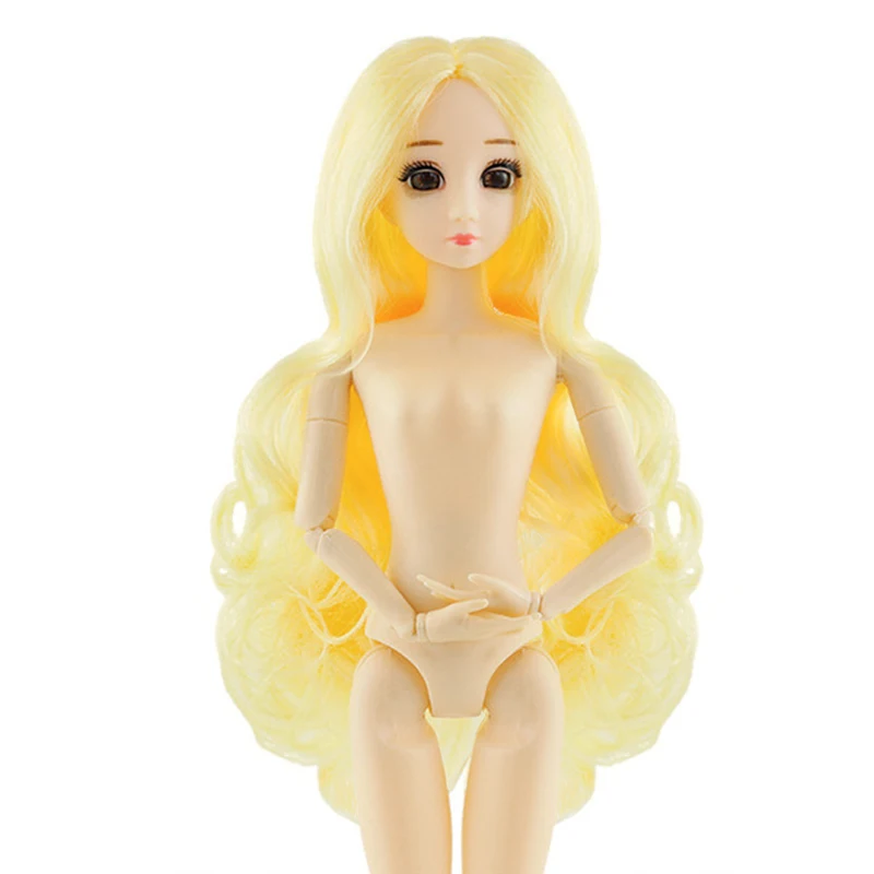 BJD Doll 30cm Princess Naked Body 20 Moveable Jointed 3D Real Eyes General Muscle Skin Accessories head Toys for kids |