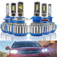 2 шт. Автомобильные светодиодные фары h1 h3 h4 turbo led h7 Фары Авто 9005/hb4 9006/hb4 h11 светодиодные фары 12 В 24 В Противотуманные фары 6000 К