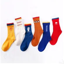 12 шт. = 6 пар женских носков осенние и зимние новые модные забавные женские носки