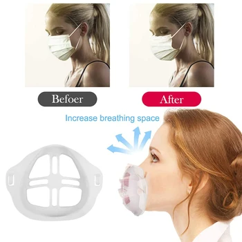 

Help Mask Inner Cushion Bracket Silicone Reusable Mask Holder Sterile Washable Makeup Saver Mouth Mask Support Breathing Assist