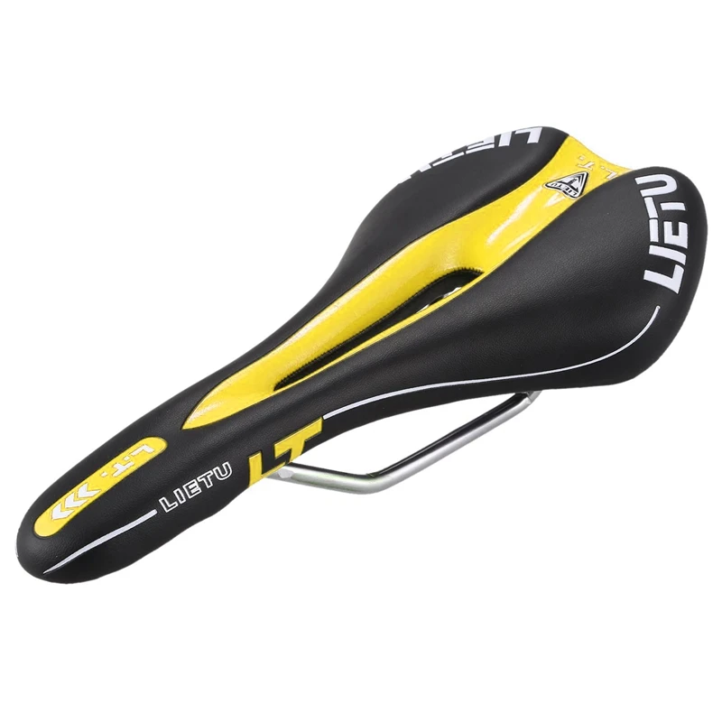 

LIETU MTB Bicycle Cycling Skidproof Saddle Seat Cushion Seat Bicycle Saddle Black Yellow Color
