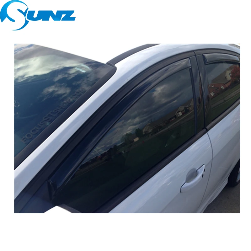 Боковые дефлекторы Winodow для Ford Focus 2012 2013 2014 2015 2016 2017 2018 хэтчбек черные тенты защиты