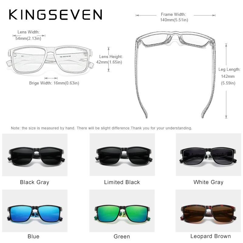 Genuine KINGSEVEN Brand Square Retro Gradient Polarized Sunglasses Women Men Carbon Fiber Pattern Design Outdoor Sports_voghion.com