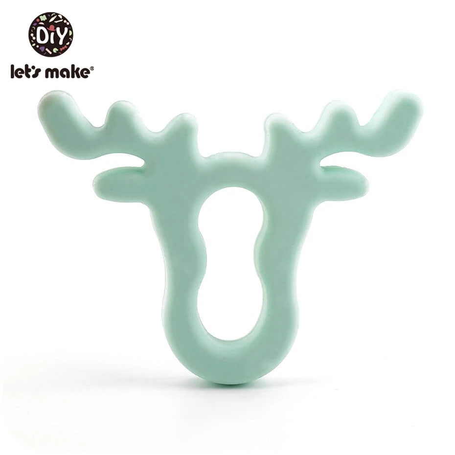 Mint Deer 1 шт. силиконовый Прорезыватель для зубов Bambi Sika олень сенсорная игрушка для новорожденного ребенка аксессуары для ухода за ребенком органический Прорезыватель для зубов - Цвет: Mint Deer