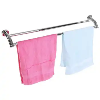 

Towel Holder 2-Pole in Stainless Steel Towe Rail Slip Strong Resistance Bathroom Towel Rack with Hook Bathroom Hardware
