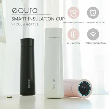 

Smart EQURA Coffee Cup Thermos Travel Mug LED Temperature Display For Men Women Fashion Black White Pink