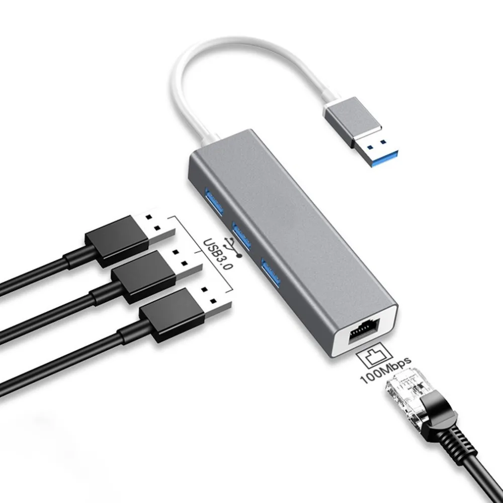 Usb к Rj45 100m сетевая карта Расширенный Usb 3,0 концентратор Usb Проводная сетевая карта корпус из алюминиевого сплава концентратор