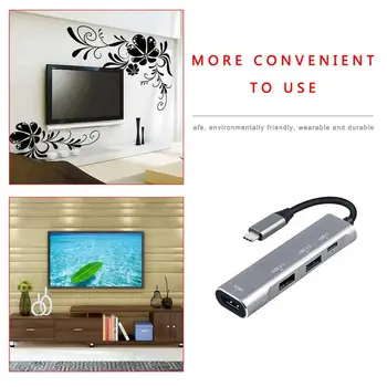 

9*2.5*1.3cm Silver USB C To HDMI Adapter Hub for for Dex Station MHL for Galaxy S8 S9 S10/Plus Note 10/9 Tab S4 S5E S6 Type C