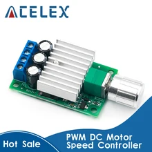 Regulador de velocidad ajustable, 10A, 12V-30V, PWM, controlador de velocidad del Motor de CC, 12V, 24V, interruptor de Control para ventilador, luz LED de Motor