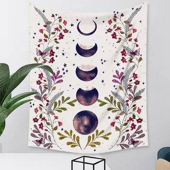 

Moon Flower Tapestry Home Bedroom Decoration Background Cloth Polyester Fiber Living Room Decoration Tapestry