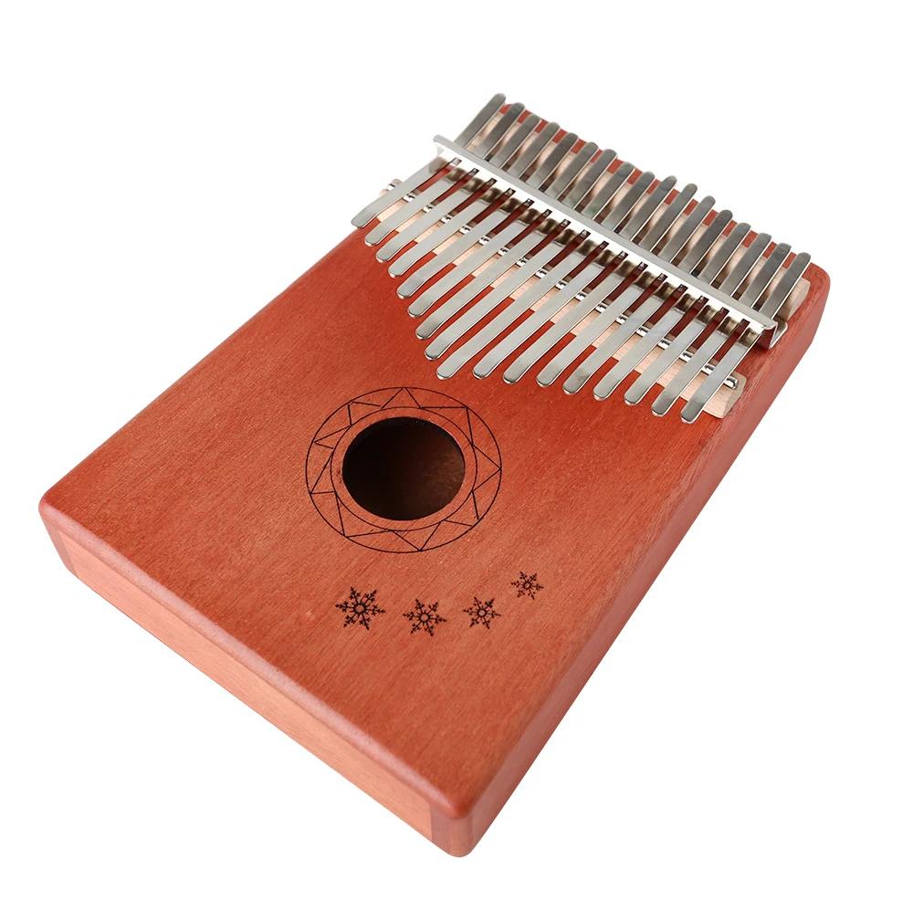17-Tone Kalimba Thumb Piano Wood Mahogany Body Musical Instrument with Learning Book Tune Hammer